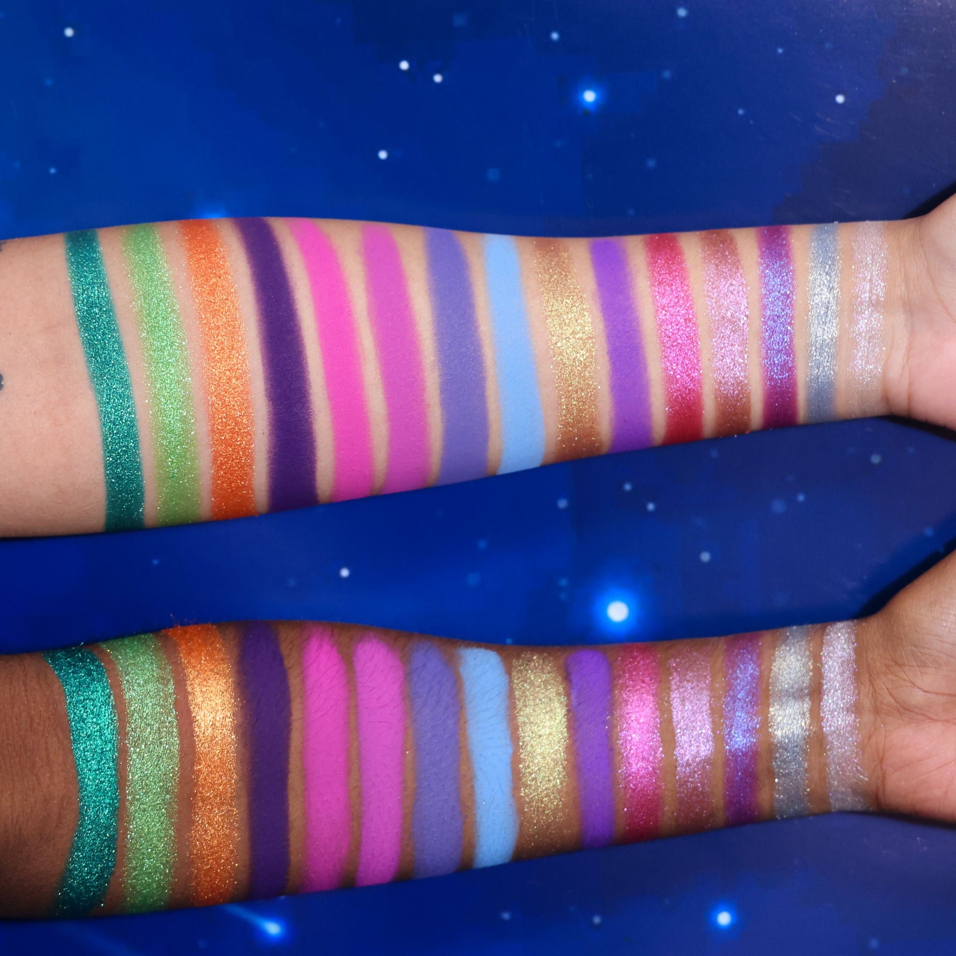 Rick and Morty X Glamlite 30 shades eyeshadow palette swatches