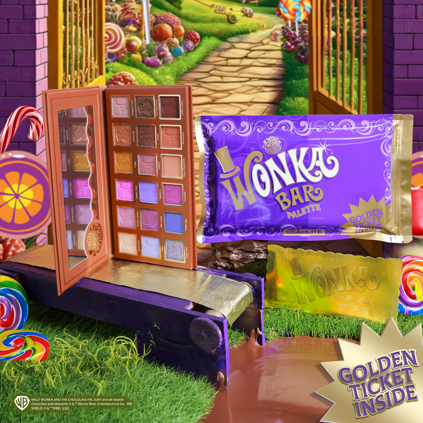 Wonka x Glamlite Wonka Bar palette