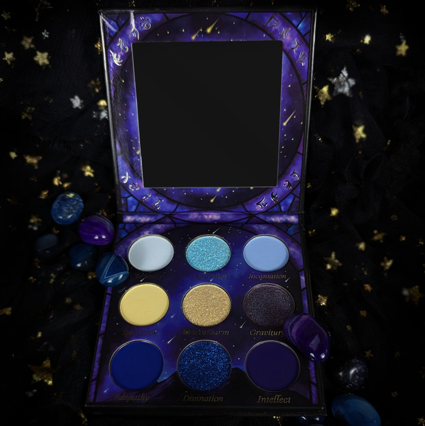 Wizard eyeshadow palette by Fantasy Cosmetica opened