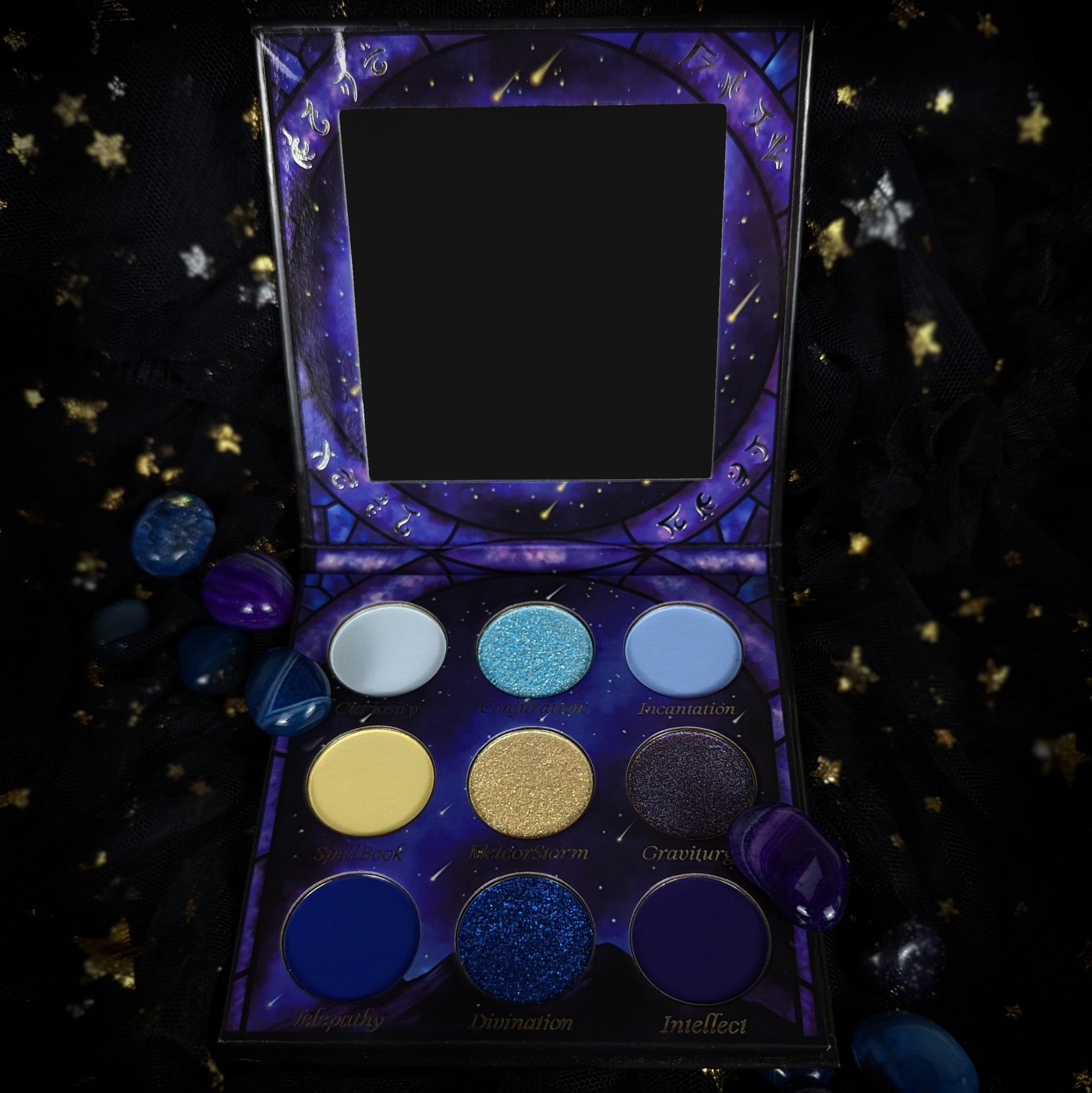 Wizard eyeshadow palette by Fantasy Cosmetica opened