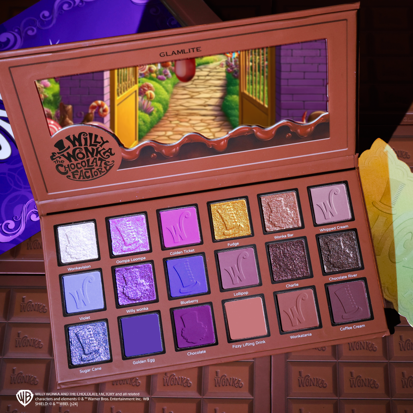 Wonka x Glamlite Wonka Bar palette