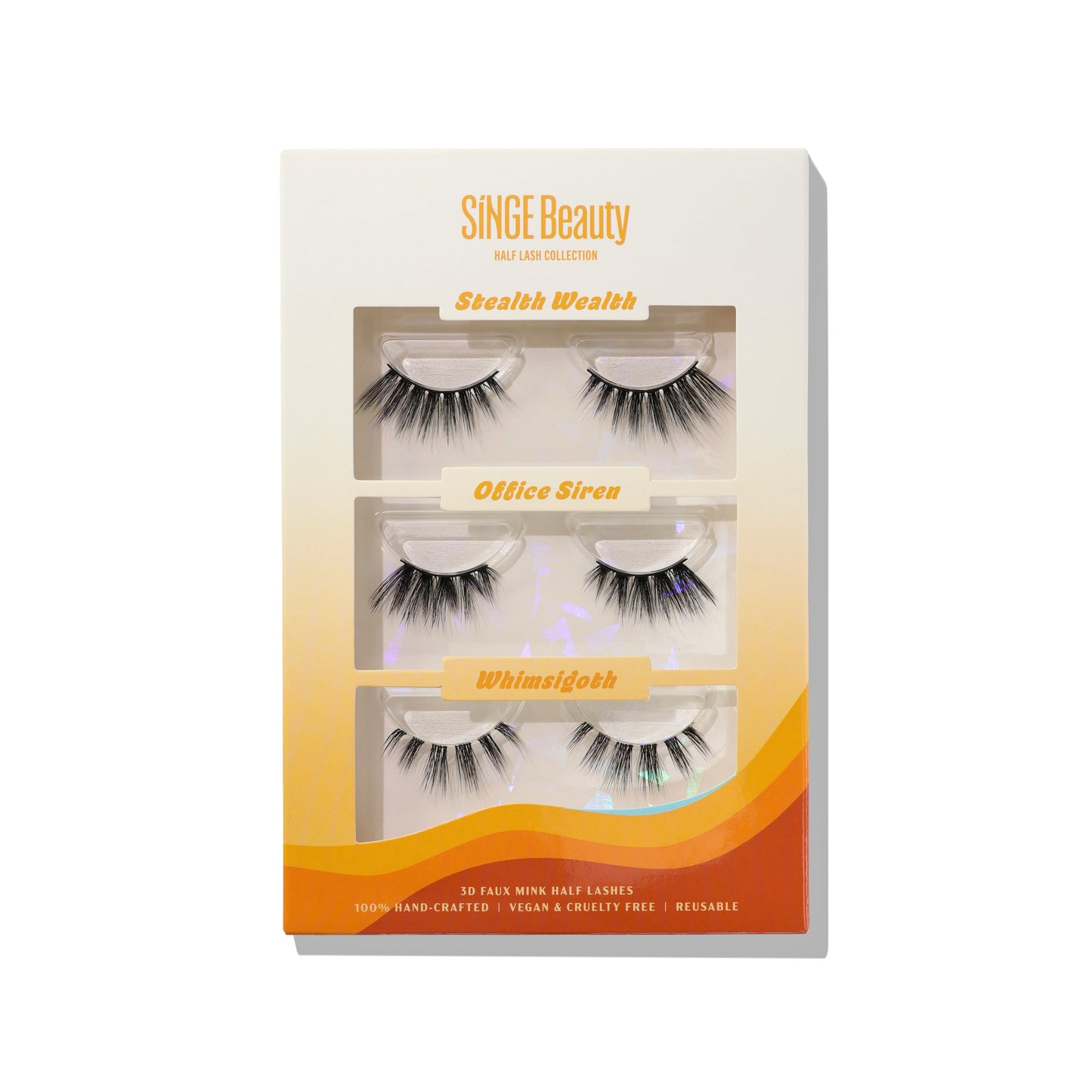 Half lash collection box with all three styles: Stealth Wealth, Office Siren, and Whimsigoth