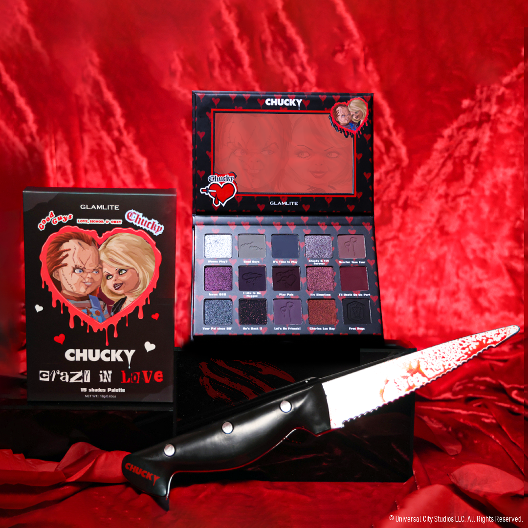 Chucky x Glamlite "Crazy In Love" eyeshadow palette