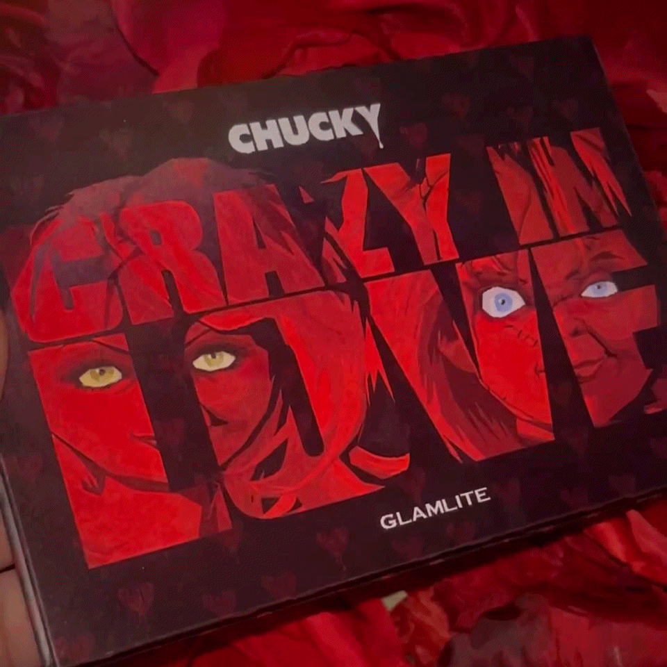 Chucky x Glamlite "Crazy In Love" eyeshadow palette