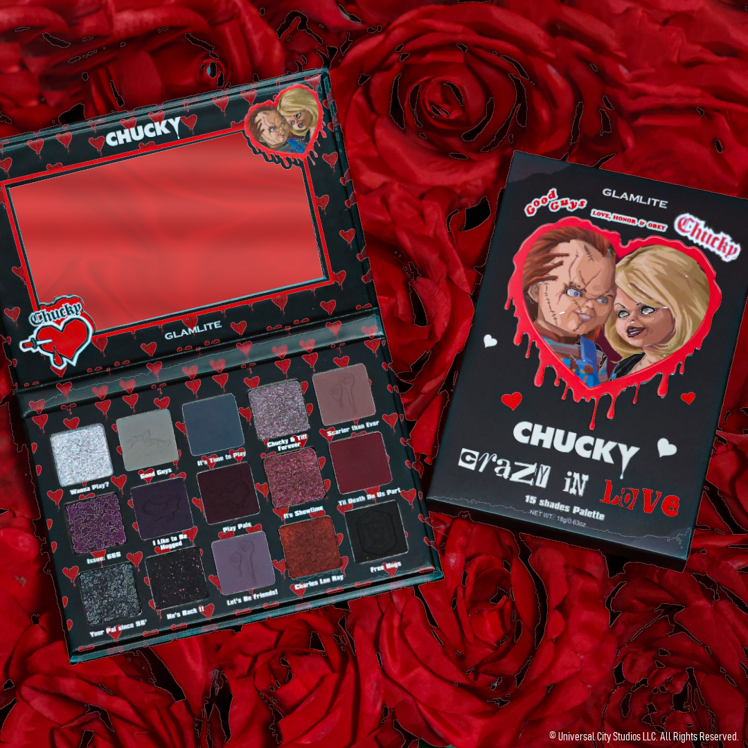 Chucky x Glamlite "Crazy In Love" eyeshadow palette
