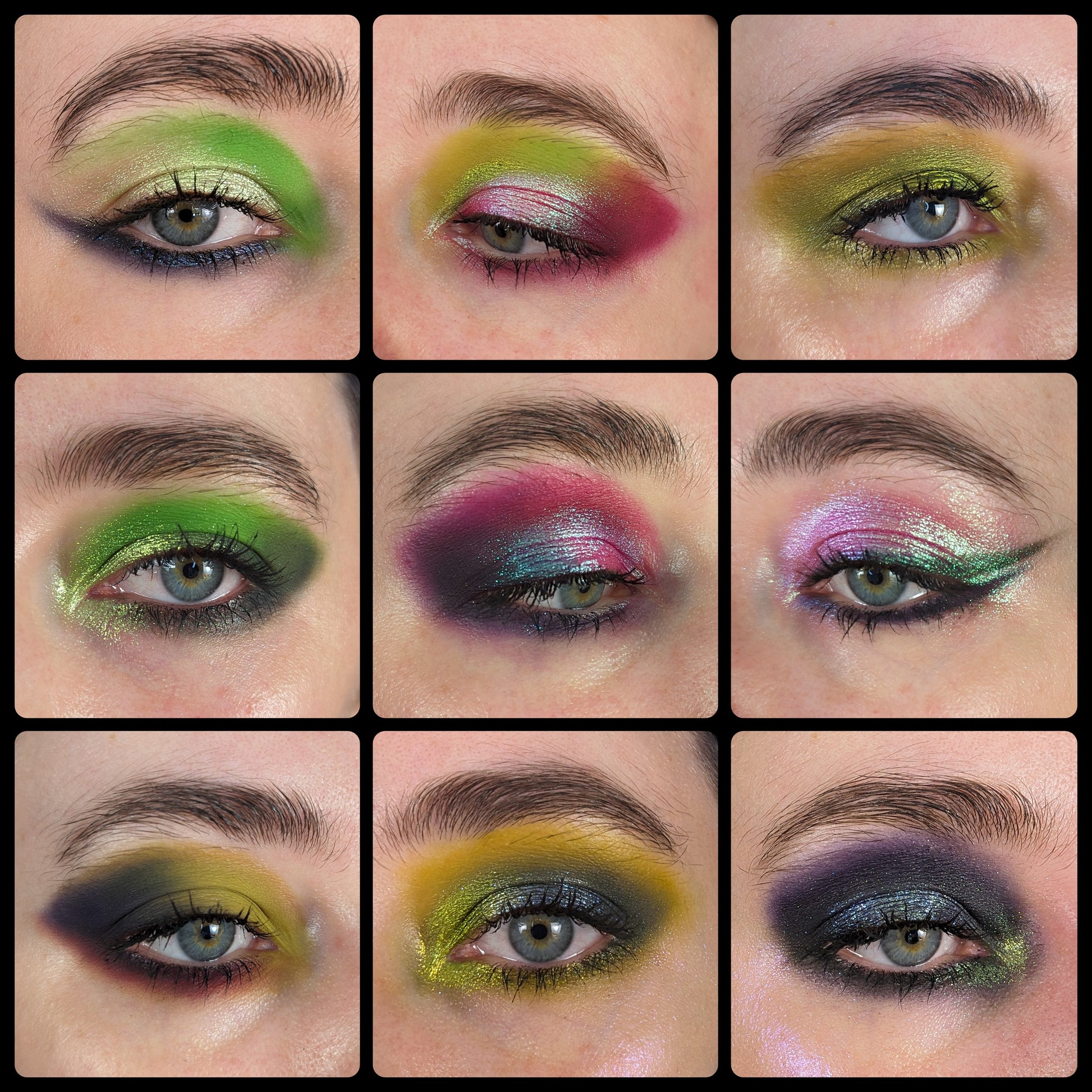 Warlock eyeshadow palette by Fantasy Cosmetica swatch eyes