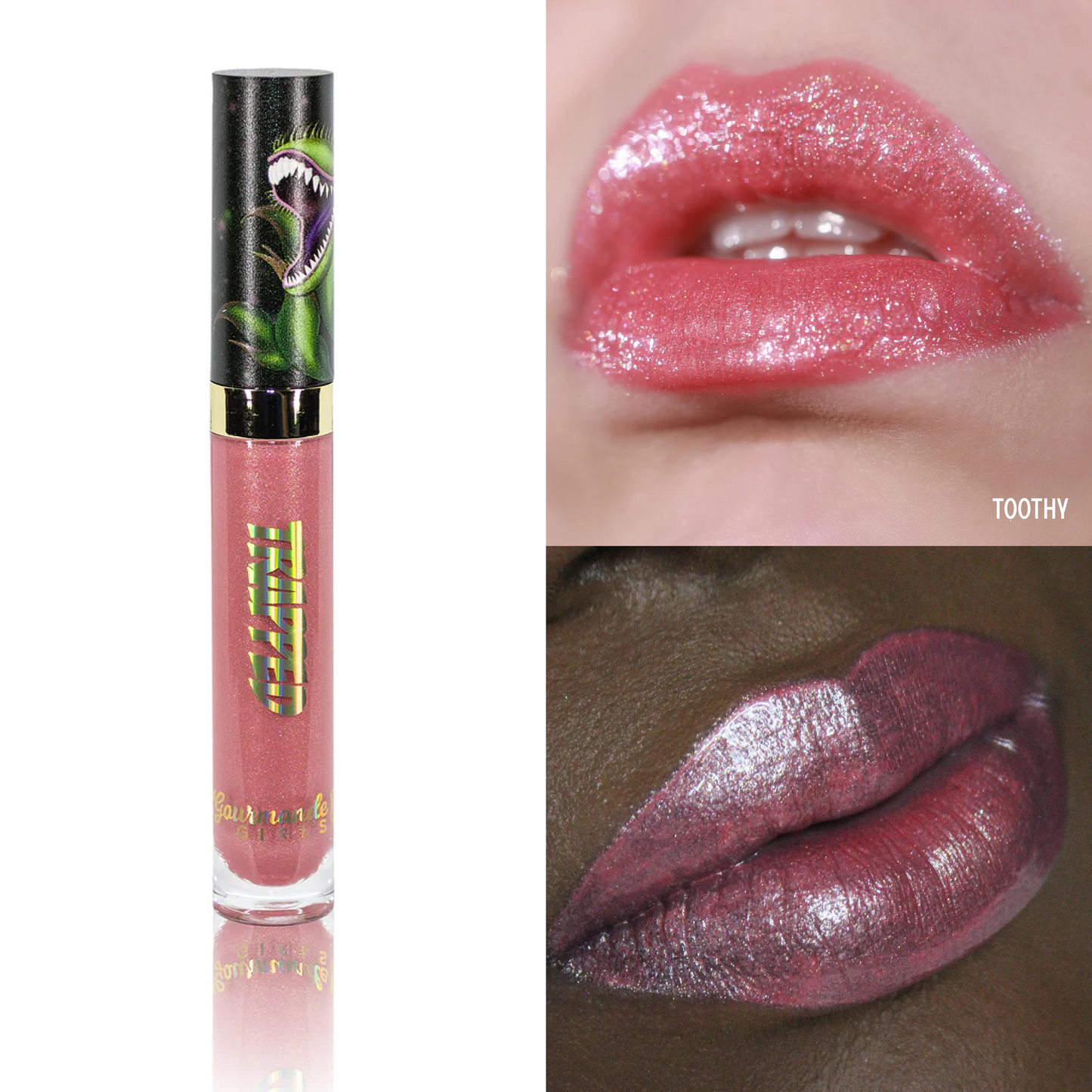 Trapped lip gloss