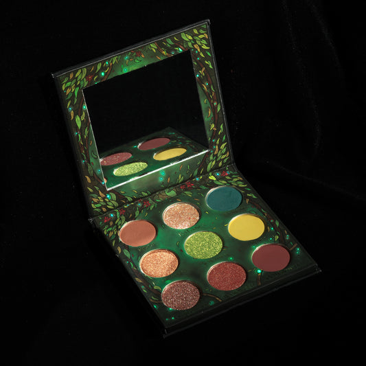 Druid eyeshadow palette opened by Fantasy Cosmetica