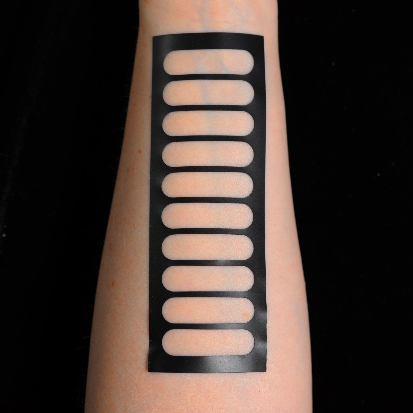 Makeup swatch stencils