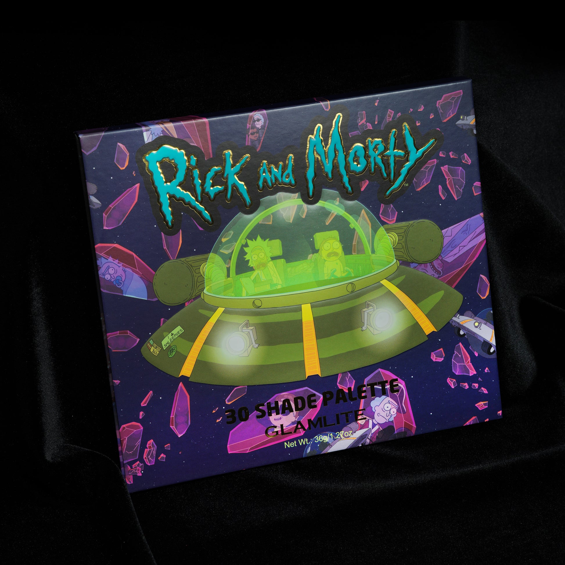 Rick and Morty X Glamlite 30 shades eyeshadow palette cover