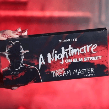 Nightmare on Elm street Dream Master eyeshadow palette cover animated by Glamlite