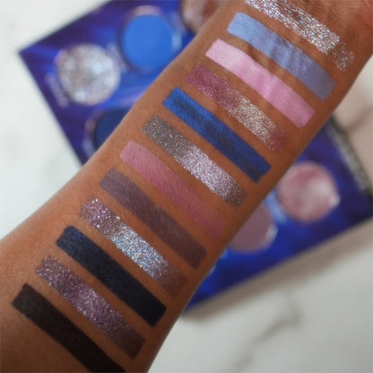 Cradled in Ice eyeshadow palette by Fantasy Cosmetica swatches