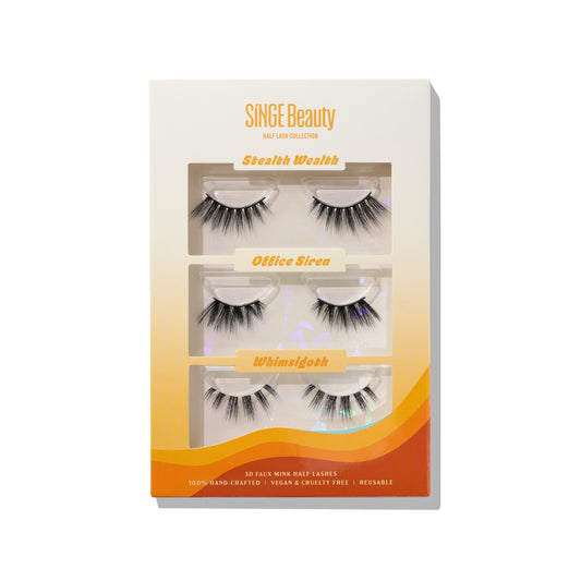 Half lash collection box with all three styles: Stealth Wealth, Office Siren, and Whimsigoth