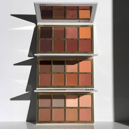 Masterclass pro cheek  palette by Blend Bunny with multiple colour swatches on a white background