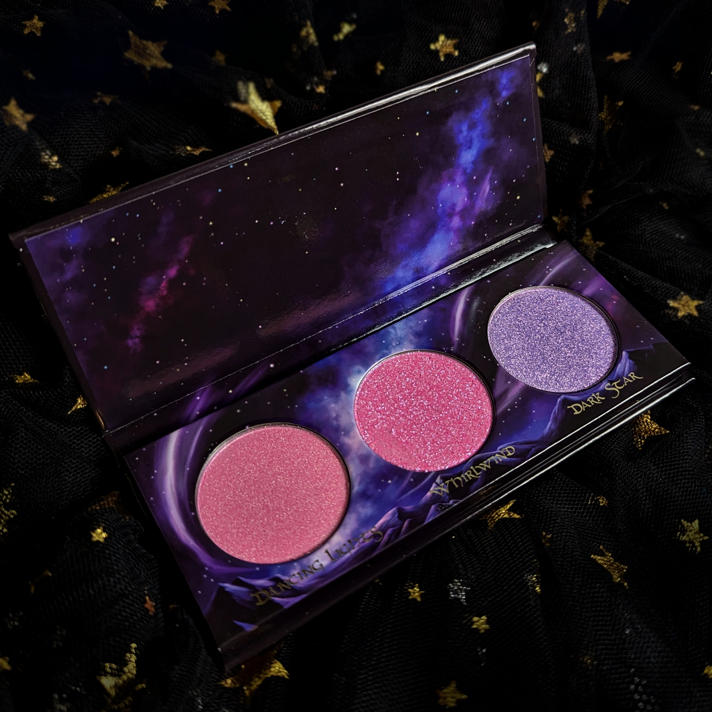 Celestial lights highlighter palette by Fantasy Cosmetica opened