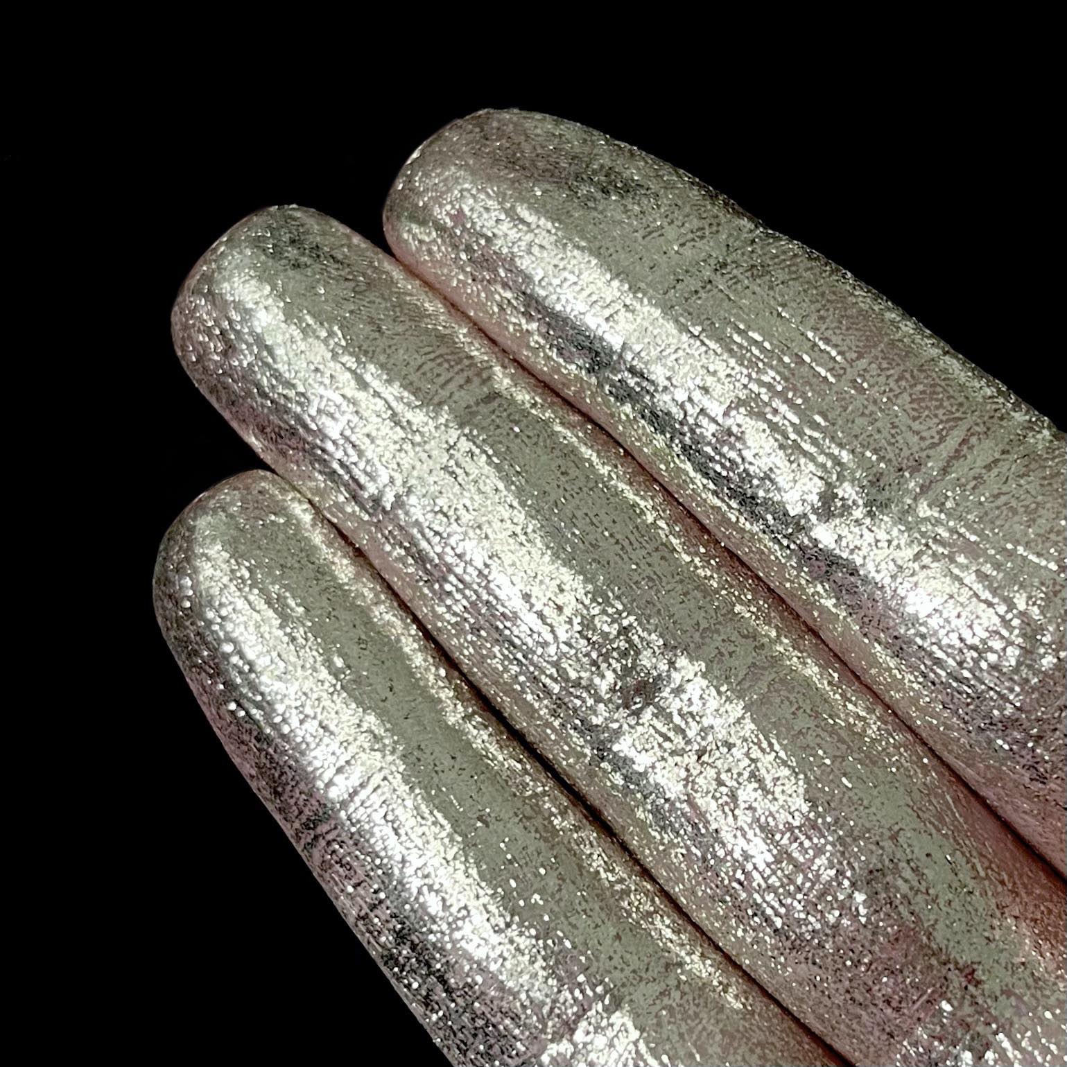 Silver Mirror swatch: polished metallic silver with mirror reflective finish