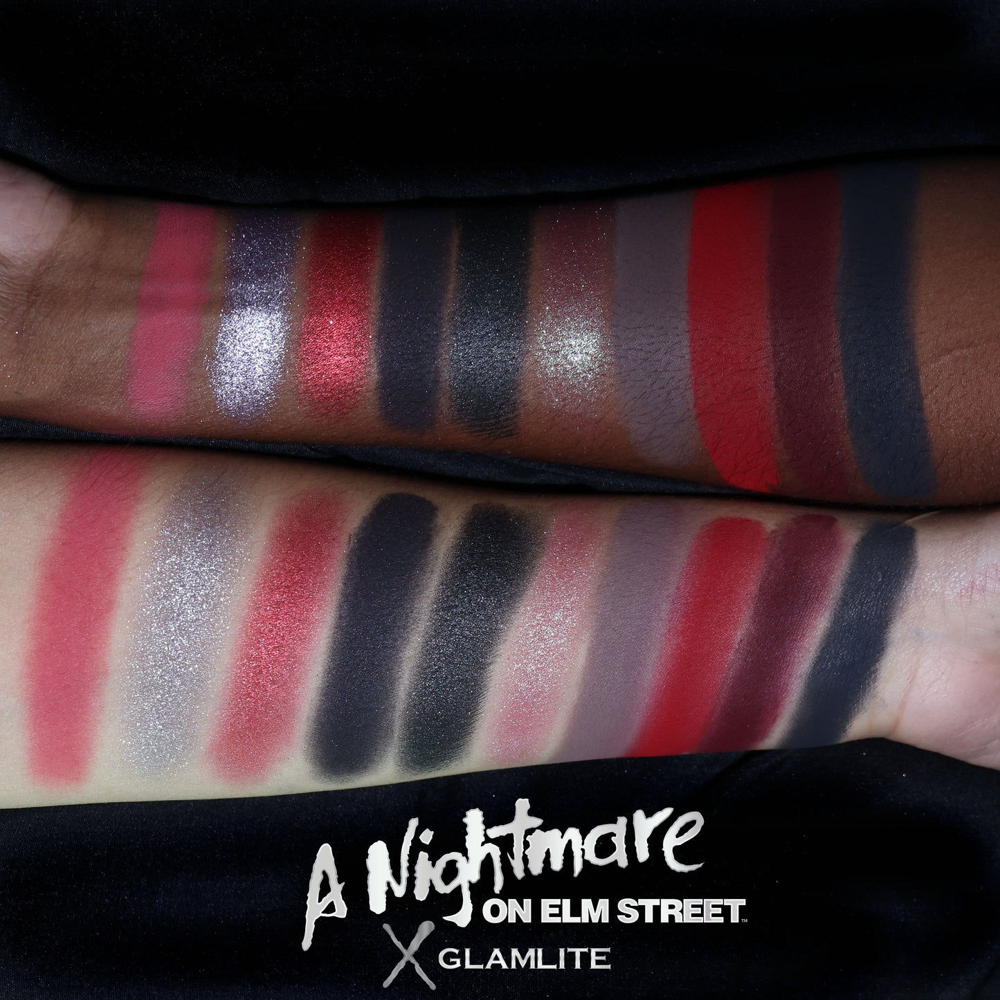 Nightmare on Elm street Dream Master eyeshadow palette swatches by Glamlite