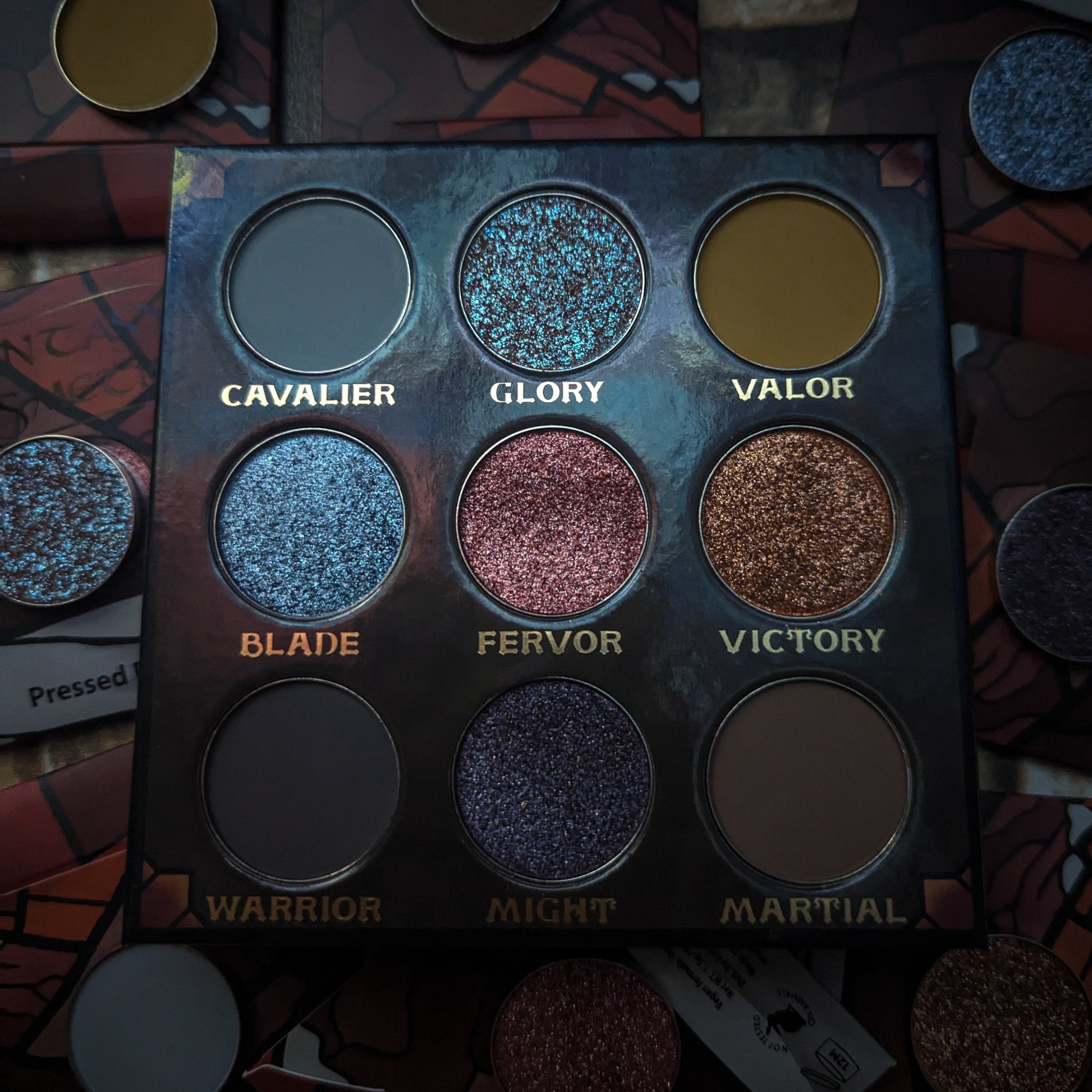 Fighter eyeshadow palette by Fantasy Cosmetica opened