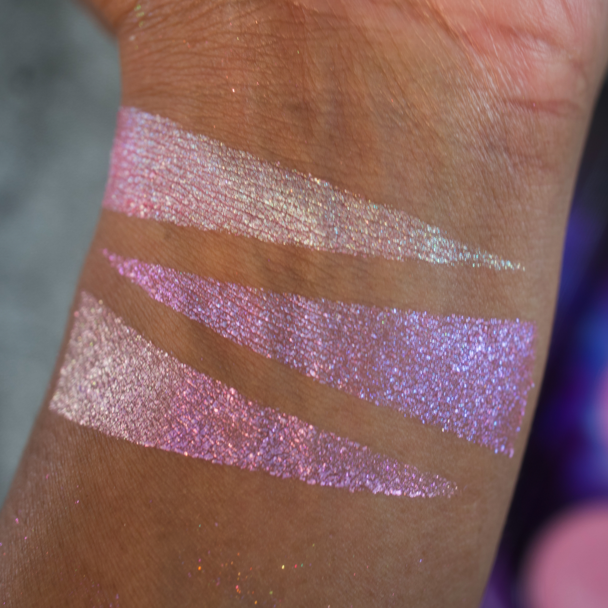 Celestial lights highlighter palette by Fantasy Cosmetica swatches