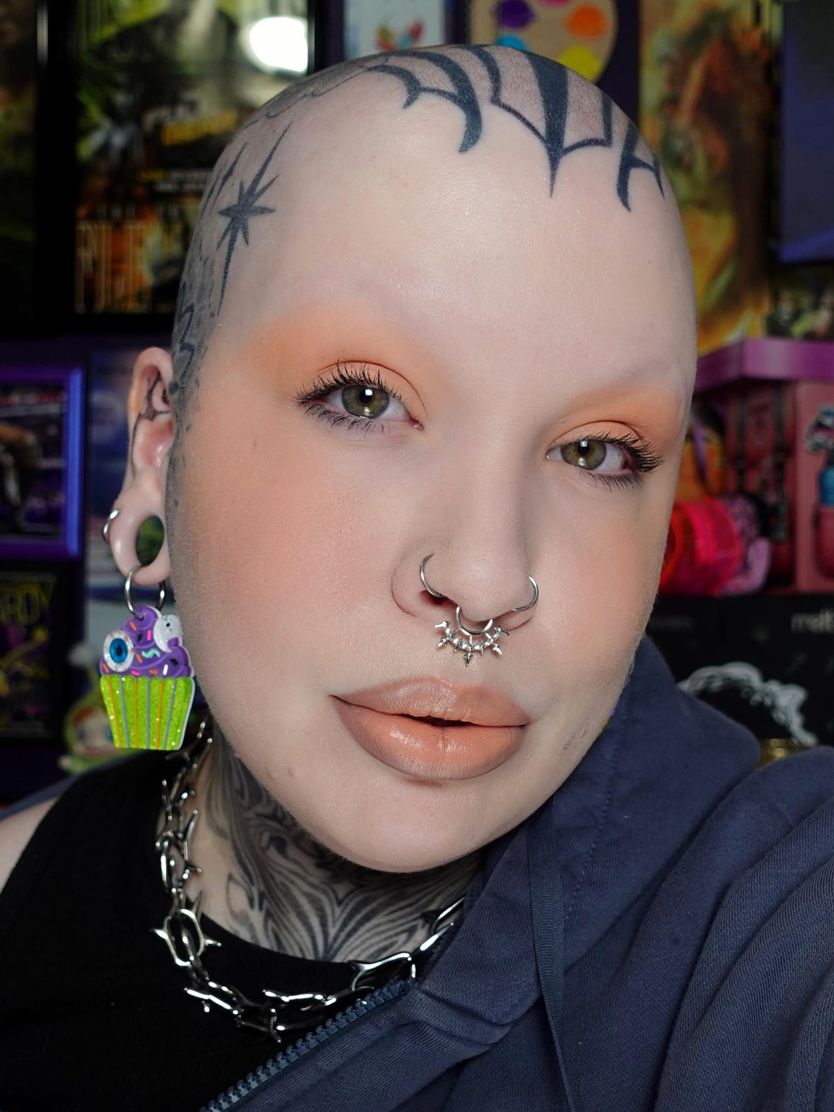 Ghastly, the pastel creamsicle orange, worn on the lids and lips.