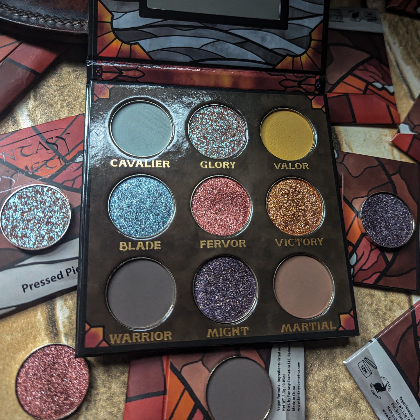 Fighter eyeshadow palette by Fantasy Cosmetica opened