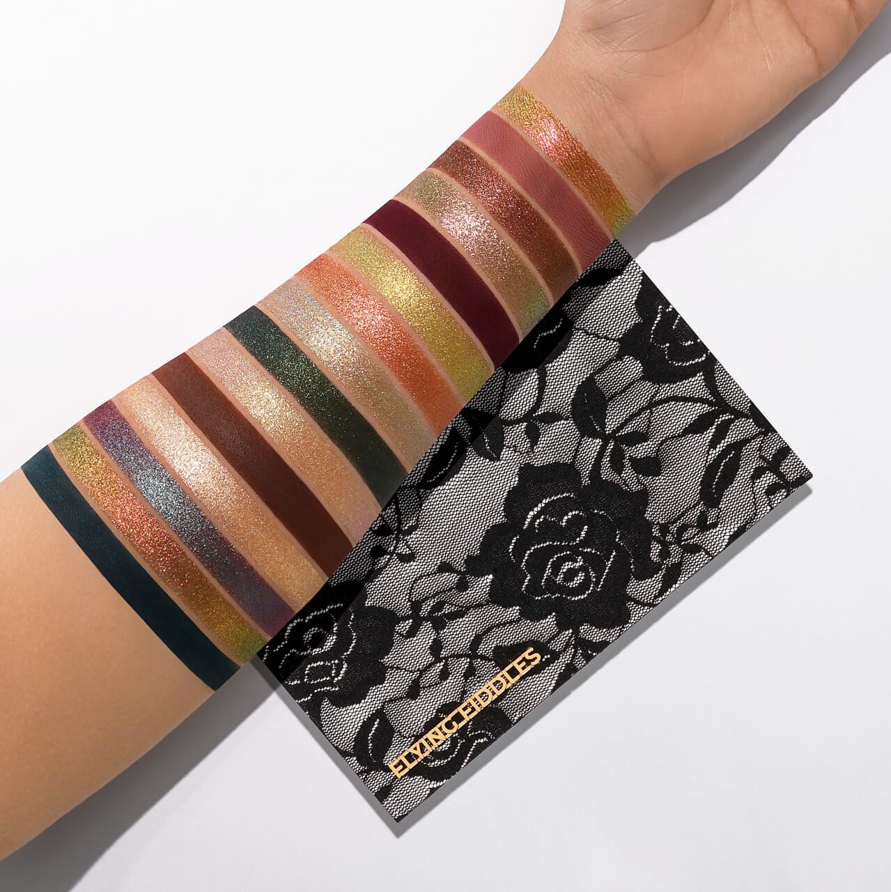 Flying fiddles eyeshadow palette by Adept Cosmetics swatches