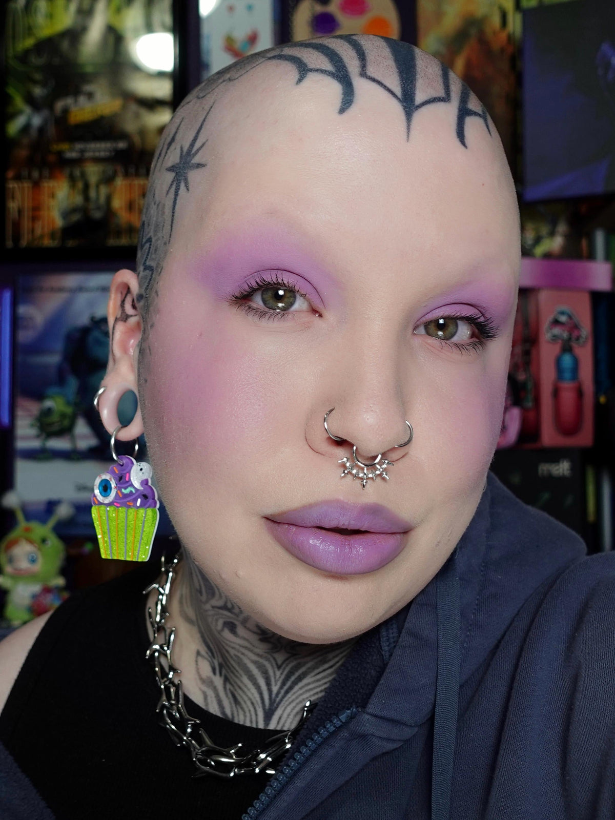 Spooky, the muted cool purple, worn on the lids and lips.