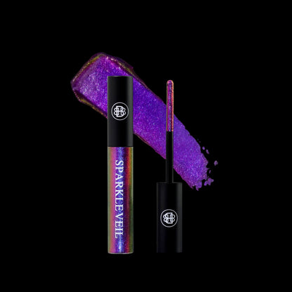 Lunar Petal tube and wand with a violet-magenta sparkle swatch