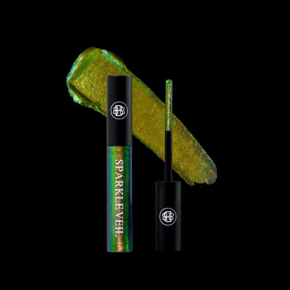 Cosmic Chlorophyll tube and wand with a yellow-green sparkle swatch