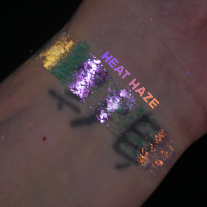 Heat Haze arm swatch on light skin, labelled