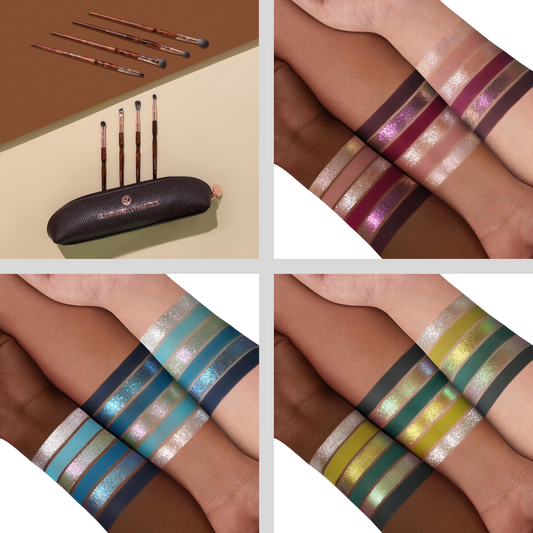 Mini palette trio & brush set bundle