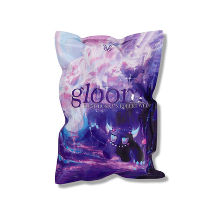 Sealed Gloom packaging pouch printed with purple cloudscape artwork and the gloom lettering.