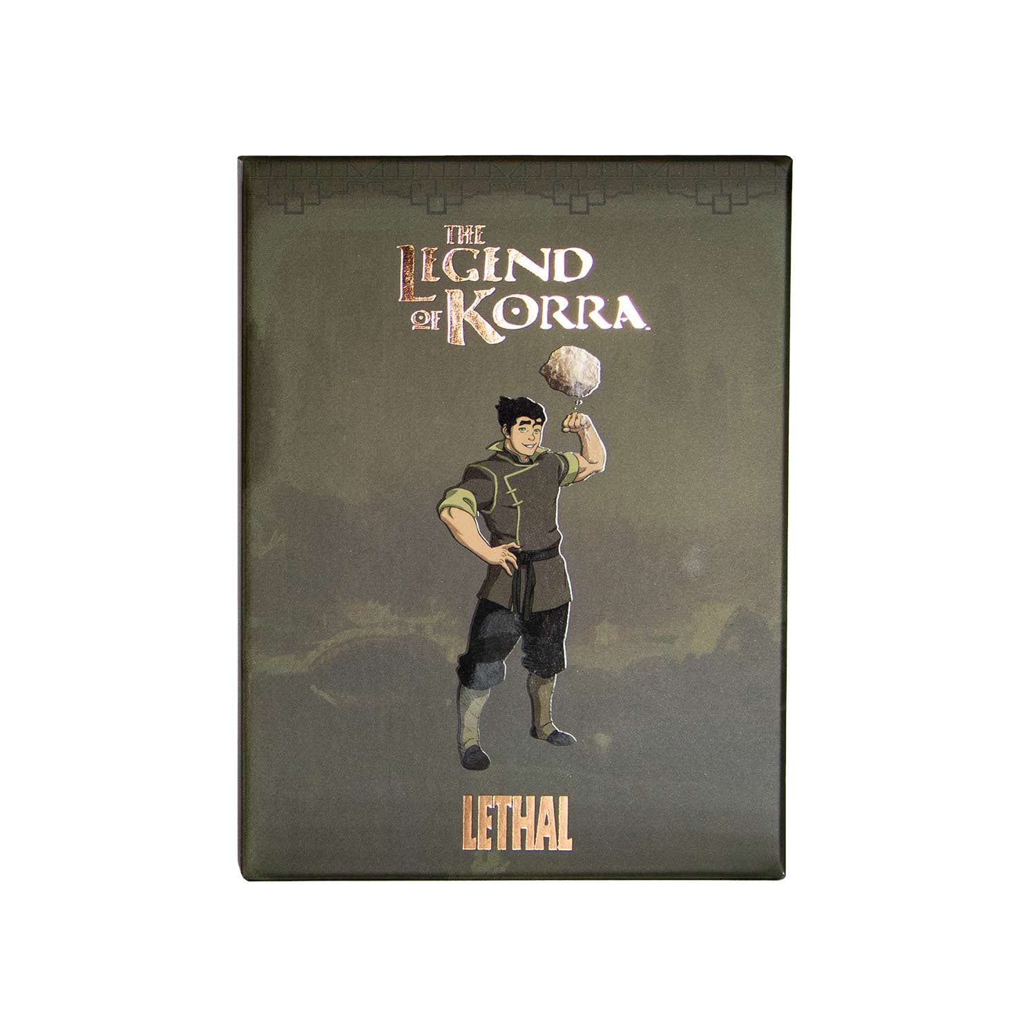 Bolin gua sha box, green Legend of Korra artwork featuring Bolin with the Lethal logo