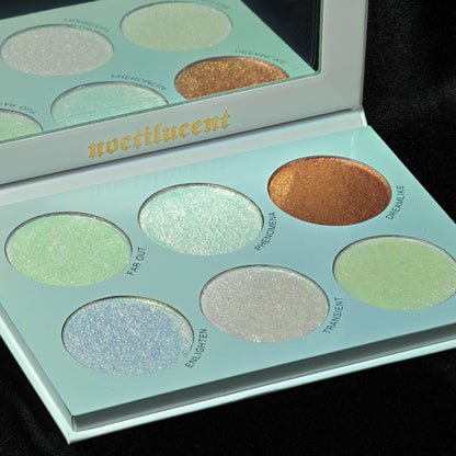 Noctilucent face palette by Blend Bunny Cosmetics closeup