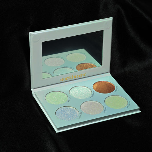 Noctilucent face palette by Blend Bunny Cosmetics opened