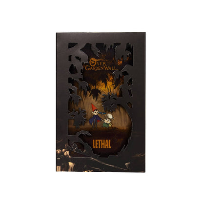 Closed palette in its laser-cut forest sleeve, lenticular Over the Garden Wall cover with the Lethal logo