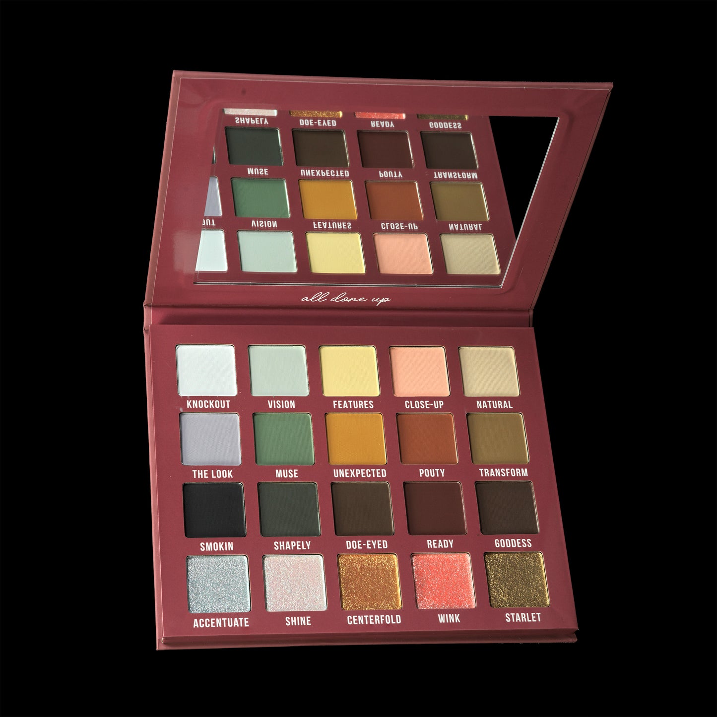 All Done Up eyeshadow opened by Blend Bunny cosmetics