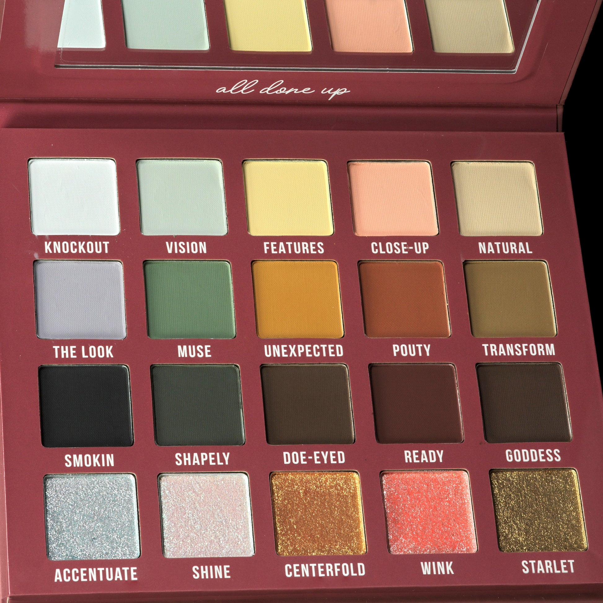 All Done Up eyeshadow palette closeup by Blend Bunny cosmetics
