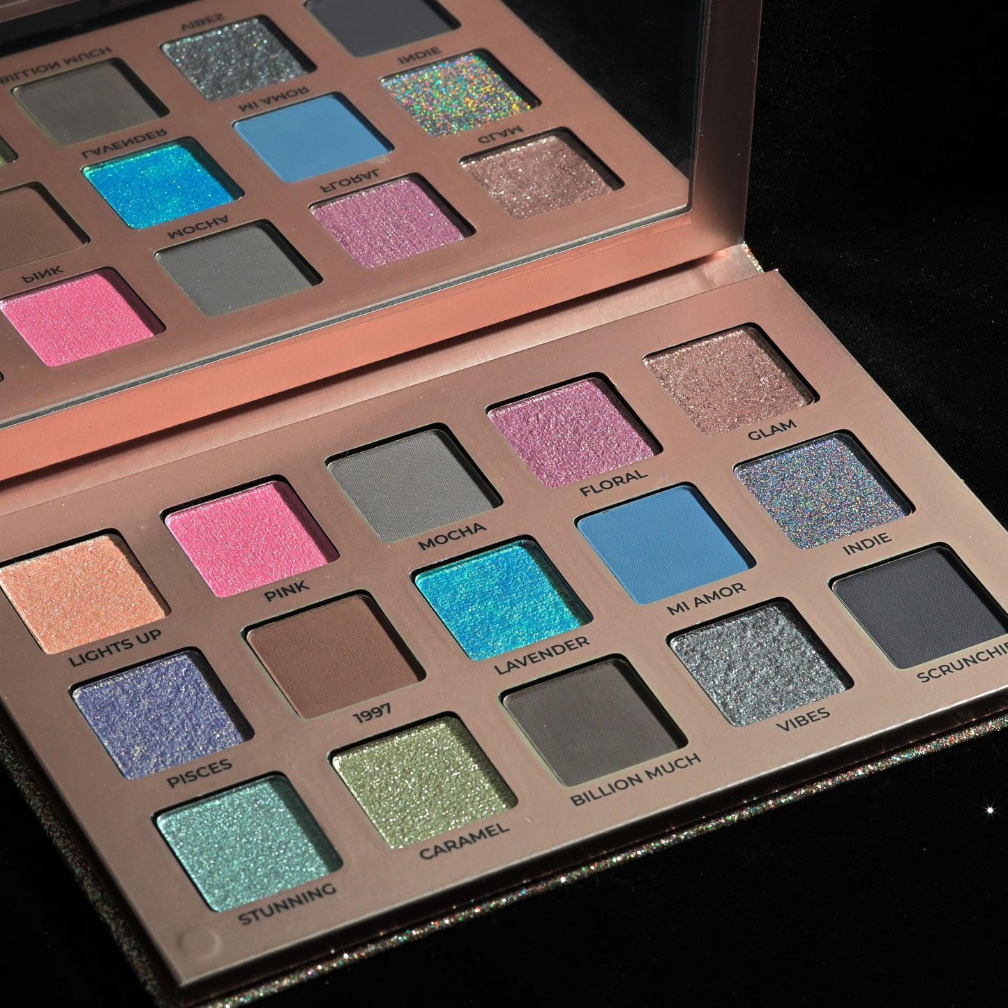 Amy Loves eyeshadow palette by Adept Cosmetics closeup