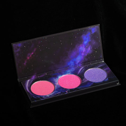 Celestial lights highlighter palette by Fantasy Cosmetica opened