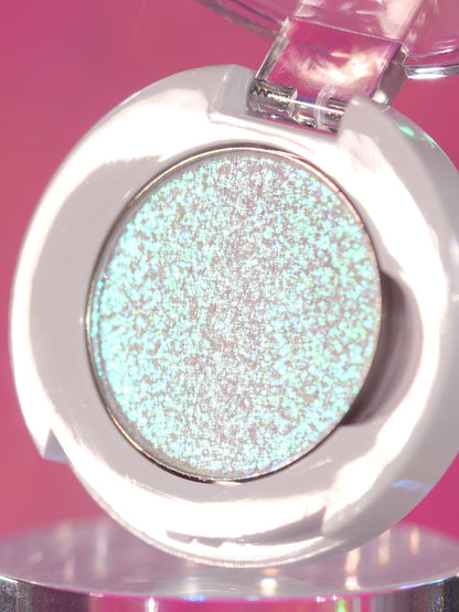 Eerie-Descent in its open compact on a pink backdrop