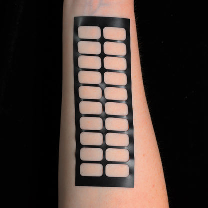 Makeup swatch stencils