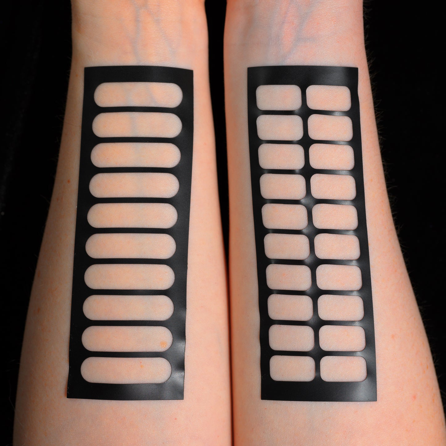 Makeup swatch stencils