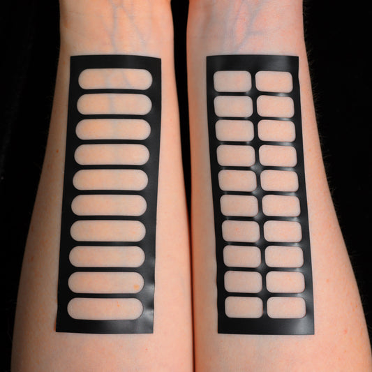 Makeup swatch stencils
