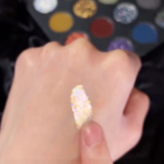 Swatch of one shade from the Supernova eyeshadow palette by Kryptein Cosmetics