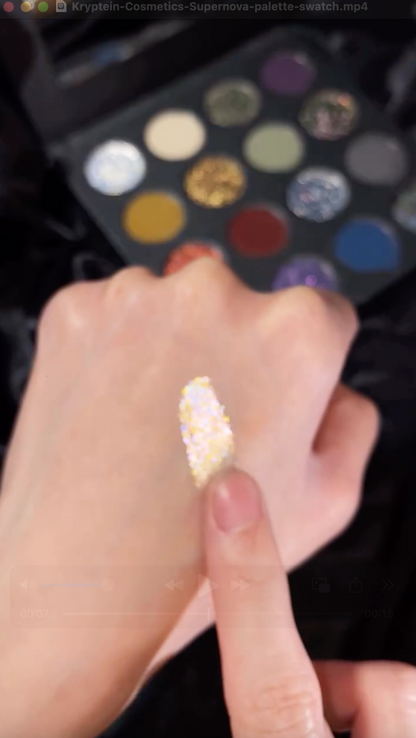 Swatch of one shade from the Supernova eyeshadow palette by Kryptein Cosmetics