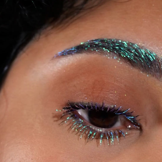 Astral Bloom mascara topper product video, shade name top left