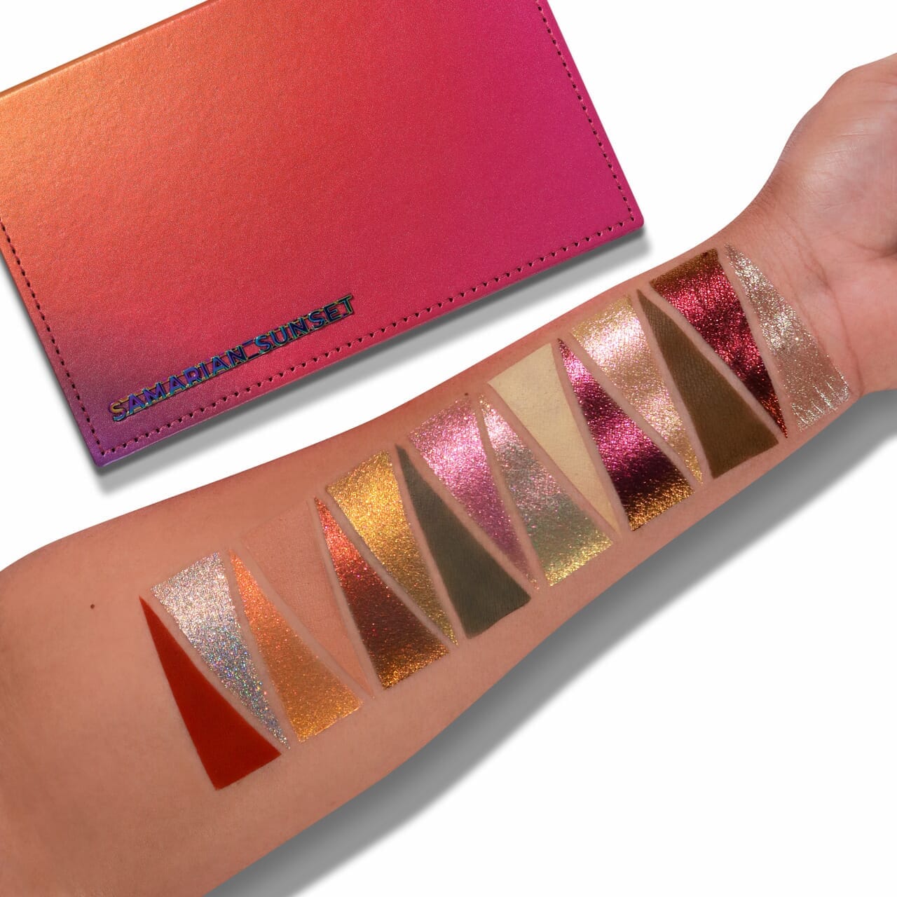 Samarian Sunset palette swatches by Adept Cosmetics
