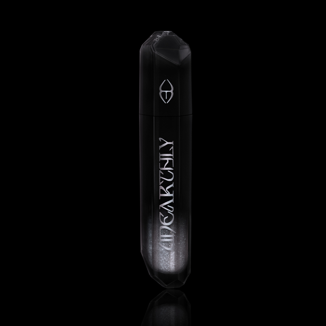 Gunmetal lip gloss tube by Unearthly Cosmetics