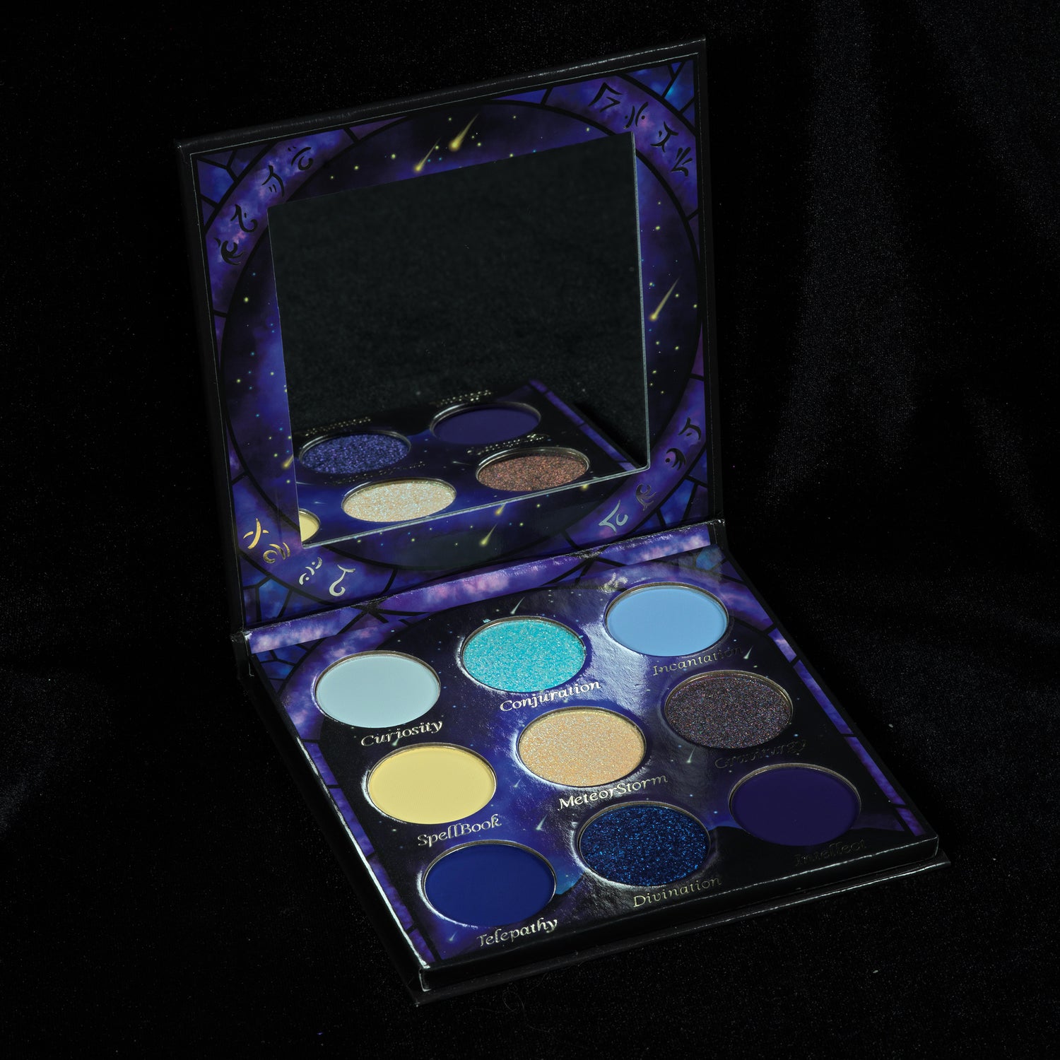 Wizard eyeshadow palette by Fantasy Cosmetica opened